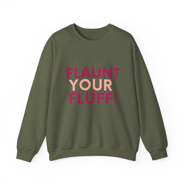 Flaunt Your Fluff Plus Size Sweatshirt Sweatshirt Printify Military Green S 
