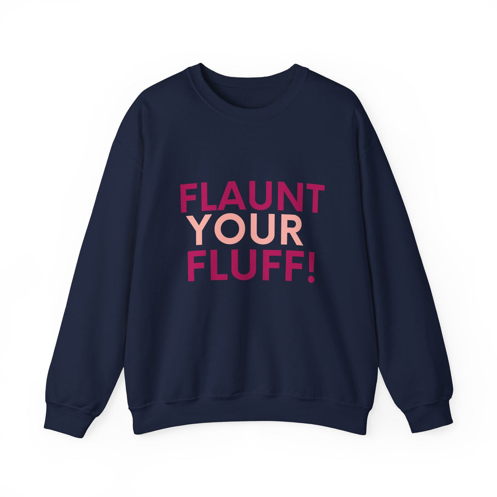 Flaunt Your Fluff Plus Size Sweatshirt Sweatshirt Printify Navy S 