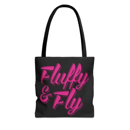 Fluffy and Fly Tote Bag Bags Printify 13" × 13'' Black 