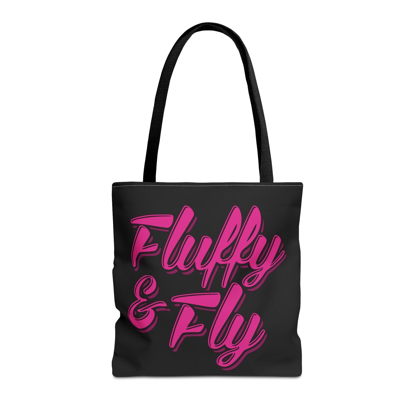 Fluffy and Fly Tote Bag Bags Printify 16" × 16'' Black 