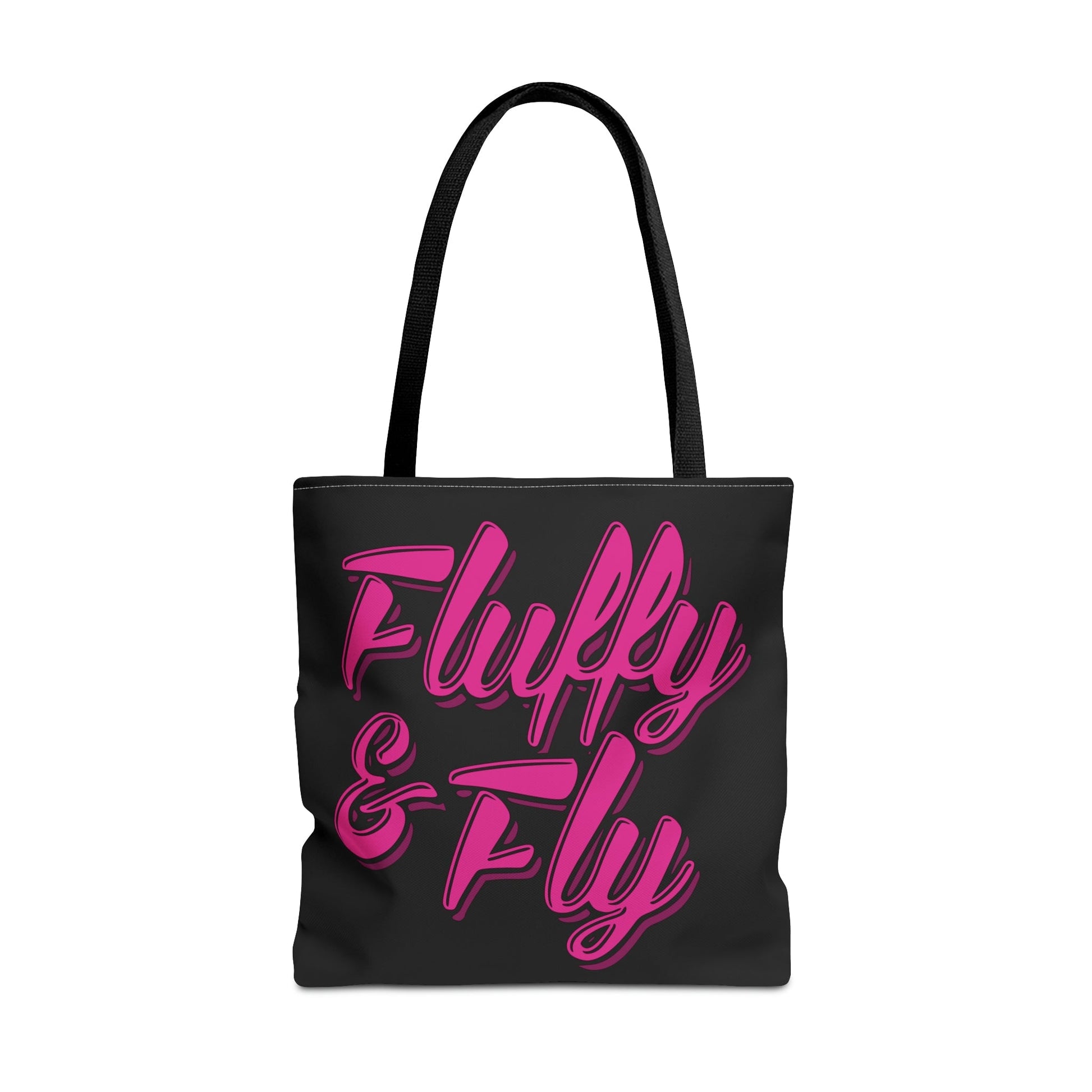 Fluffy and Fly Tote Bag Bags Printify 18" × 18'' Black 