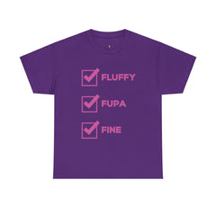 Fluffy Fupa Fine Unisex Heavy Cotton Tee Size Small- 5xl T-Shirt Printify Purple S 
