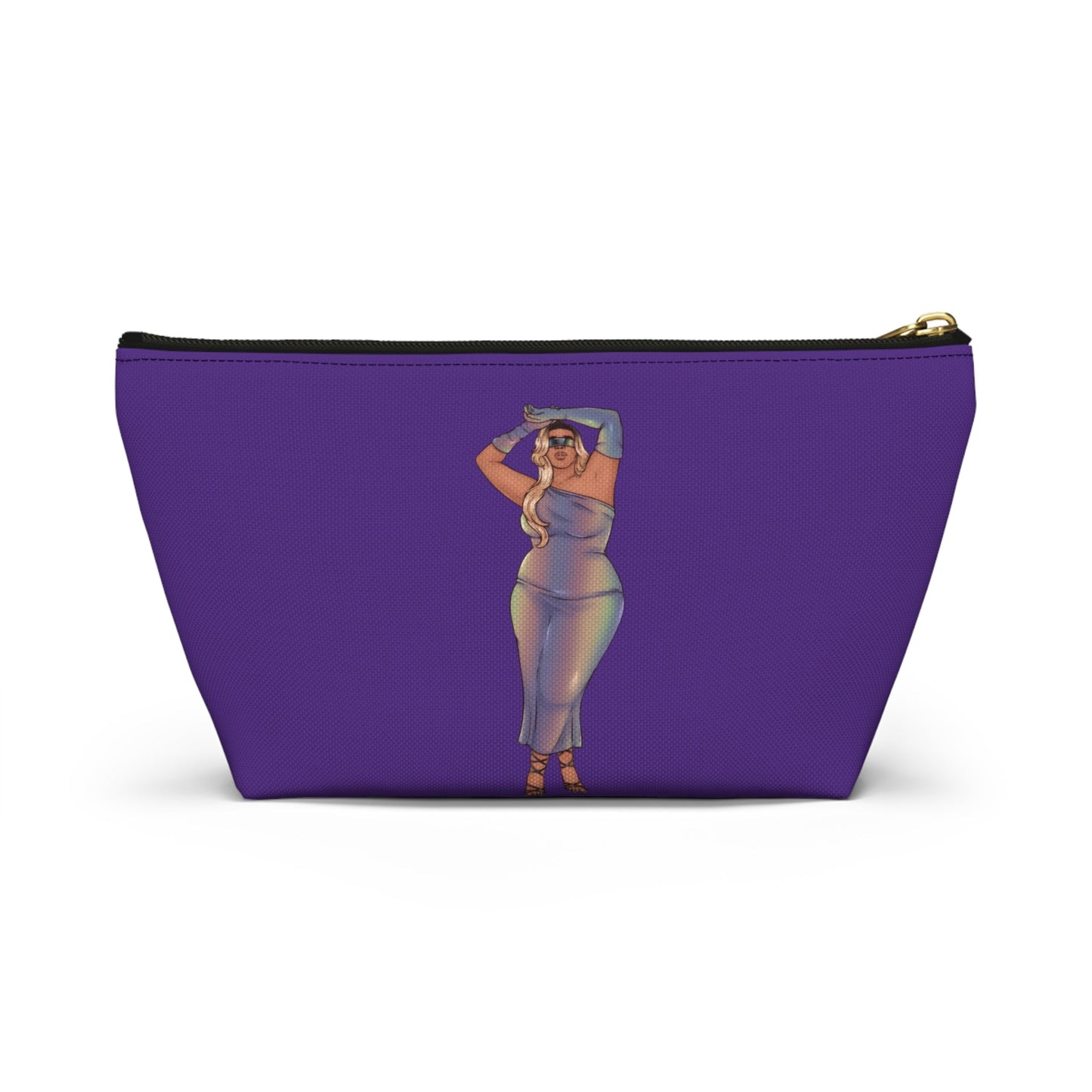 Fluffy Makeup Bag with Tazah Plus Size Model Bags Printify 