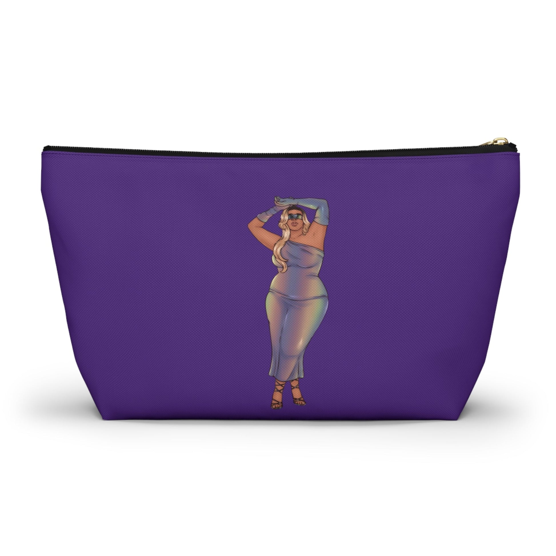 Fluffy Makeup Bag with Tazah Plus Size Model Bags Printify 