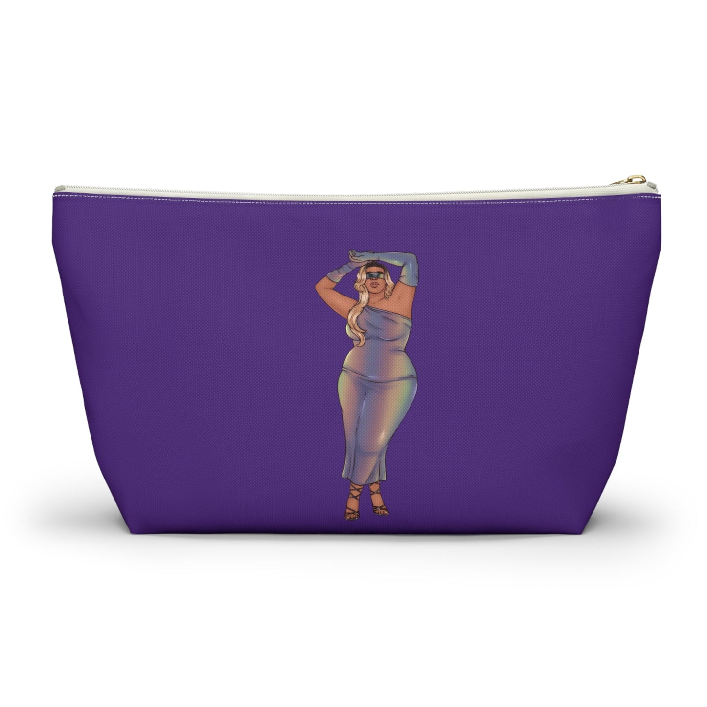 Fluffy Makeup Bag with Tazah Plus Size Model Bags Printify 