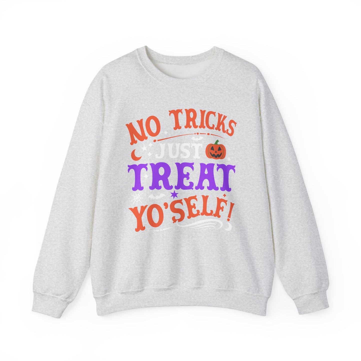 Halloween Limited Edition Crewneck Sweatshirt - Treat Yourself - Plus Size Up to 5XL Sweatshirt Printify Ash S 