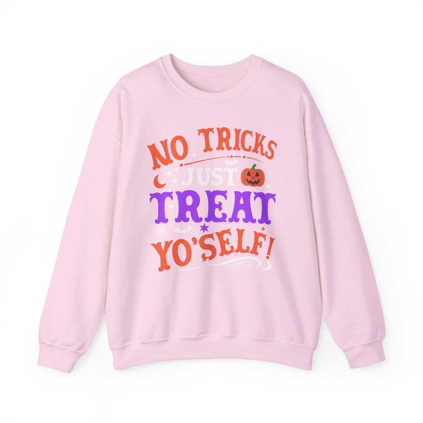 Halloween Limited Edition Crewneck Sweatshirt - Treat Yourself - Plus Size Up to 5XL Sweatshirt Printify Light Pink S 