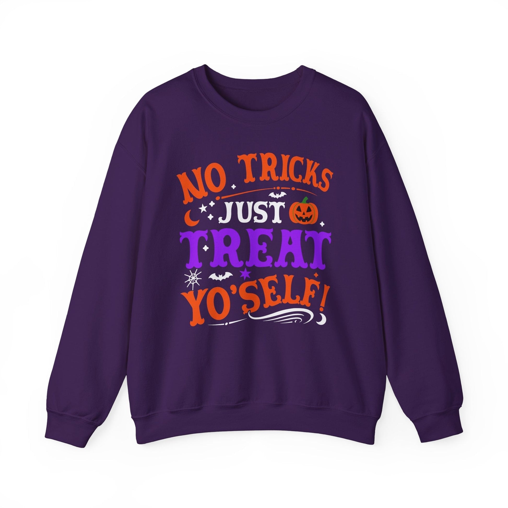 Halloween Limited Edition Crewneck Sweatshirt - Treat Yourself - Plus Size Up to 5XL Sweatshirt Printify Purple S 