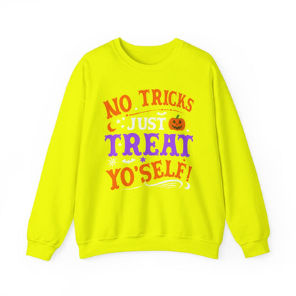 Halloween Limited Edition Crewneck Sweatshirt - Treat Yourself - Plus Size Up to 5XL Sweatshirt Printify Safety Green S 