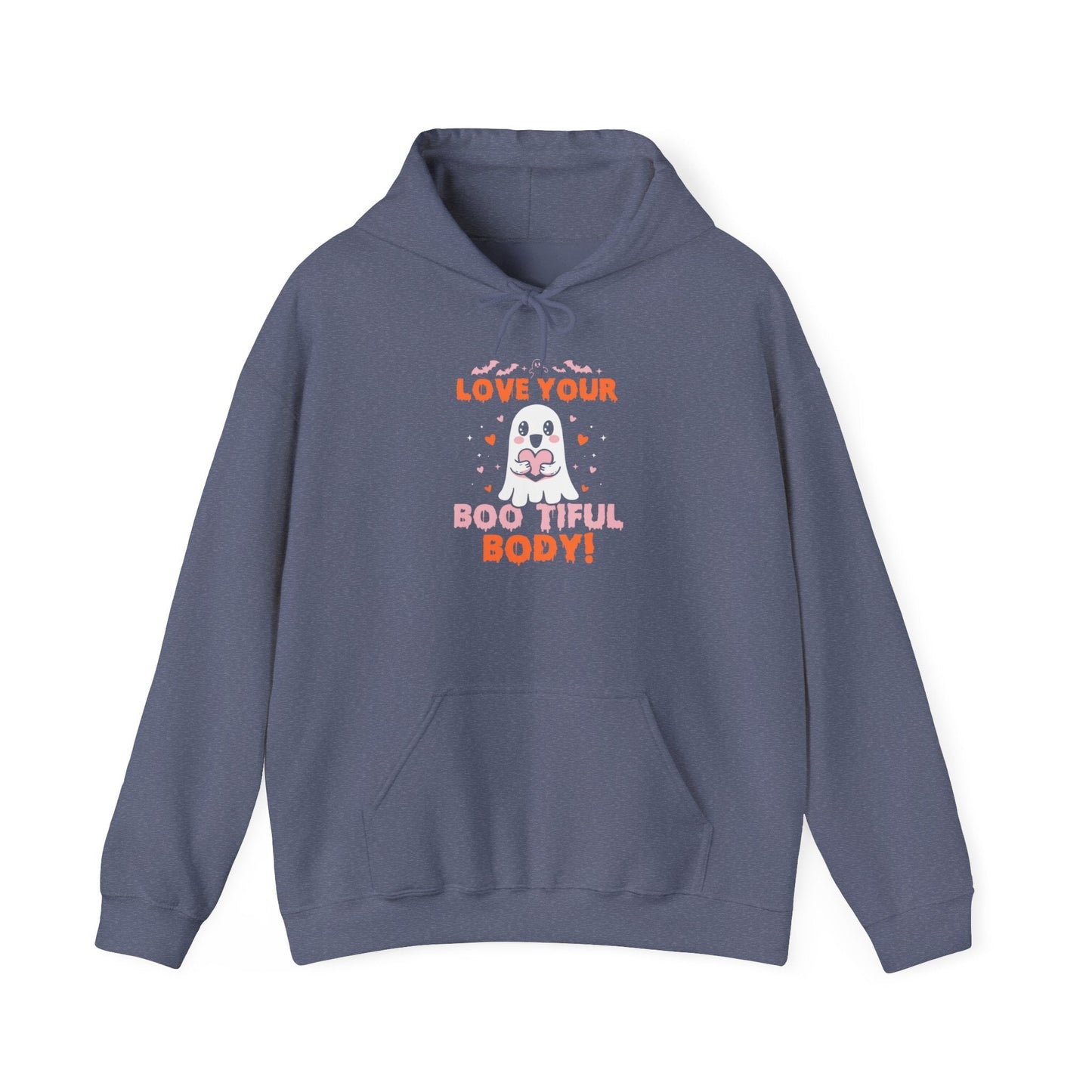 Hooded Sweatshirt Love Your Boo-tiful Body Halloween Exclusive Hoodie Printify Heather Navy S 