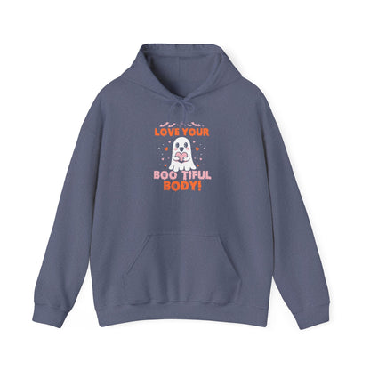 Hooded Sweatshirt Love Your Boo-tiful Body Halloween Exclusive Hoodie Printify Heather Navy S 