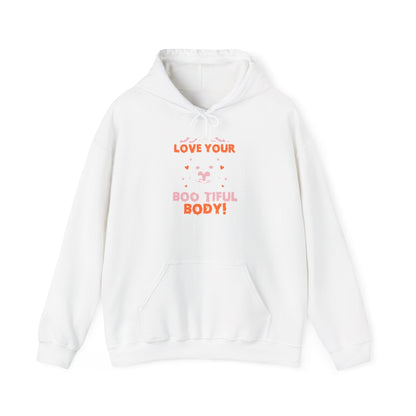 Hooded Sweatshirt Love Your Boo-tiful Body Halloween Exclusive Hoodie Printify White L 