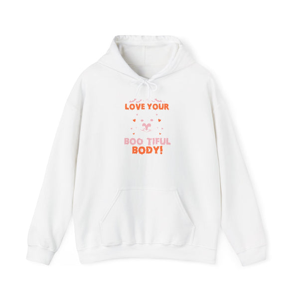 Hooded Sweatshirt Love Your Boo-tiful Body Halloween Exclusive Hoodie Printify White L 