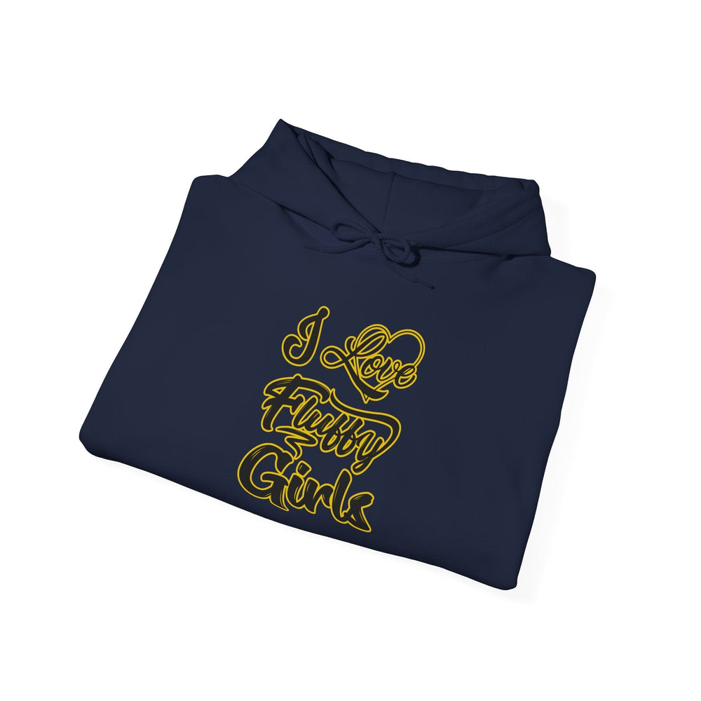 'I Love Fluffy Girls' Hooded Sweatshirt — Sizes S–5XL Hoodie Printify 