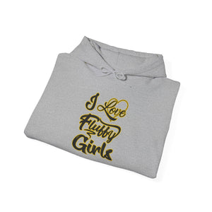 'I Love Fluffy Girls' Hooded Sweatshirt — Sizes S–5XL Hoodie Printify 