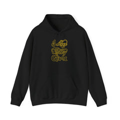 'I Love Fluffy Girls' Hooded Sweatshirt — Sizes S–5XL Hoodie Printify S Black 