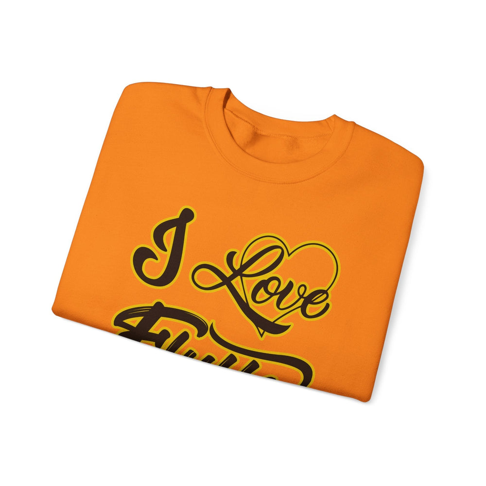 I Love Fluffy Girls Sweatshirt — Cute Fuzzy Pride Crewneck Sweatshirt Printify 