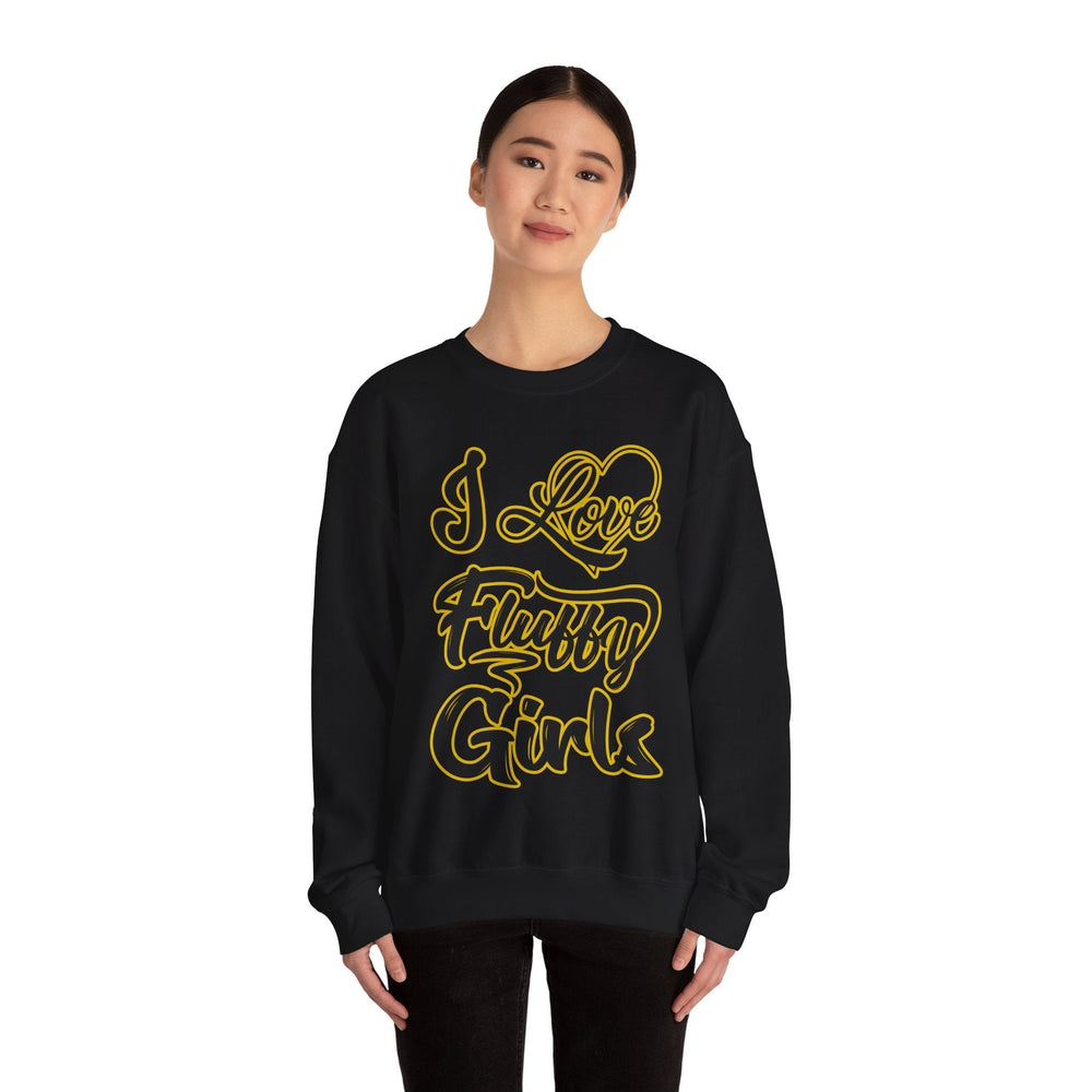 I Love Fluffy Girls Sweatshirt — Cute Fuzzy Pride Crewneck Sweatshirt Printify 