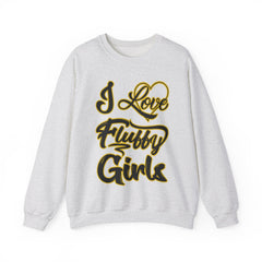 I Love Fluffy Girls Sweatshirt — Cute Fuzzy Pride Crewneck Sweatshirt Printify S Ash 