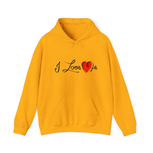 I Love Me Unisex Heavy Blend™ Hooded Sweatshirt Hoodie Printify Gold S 