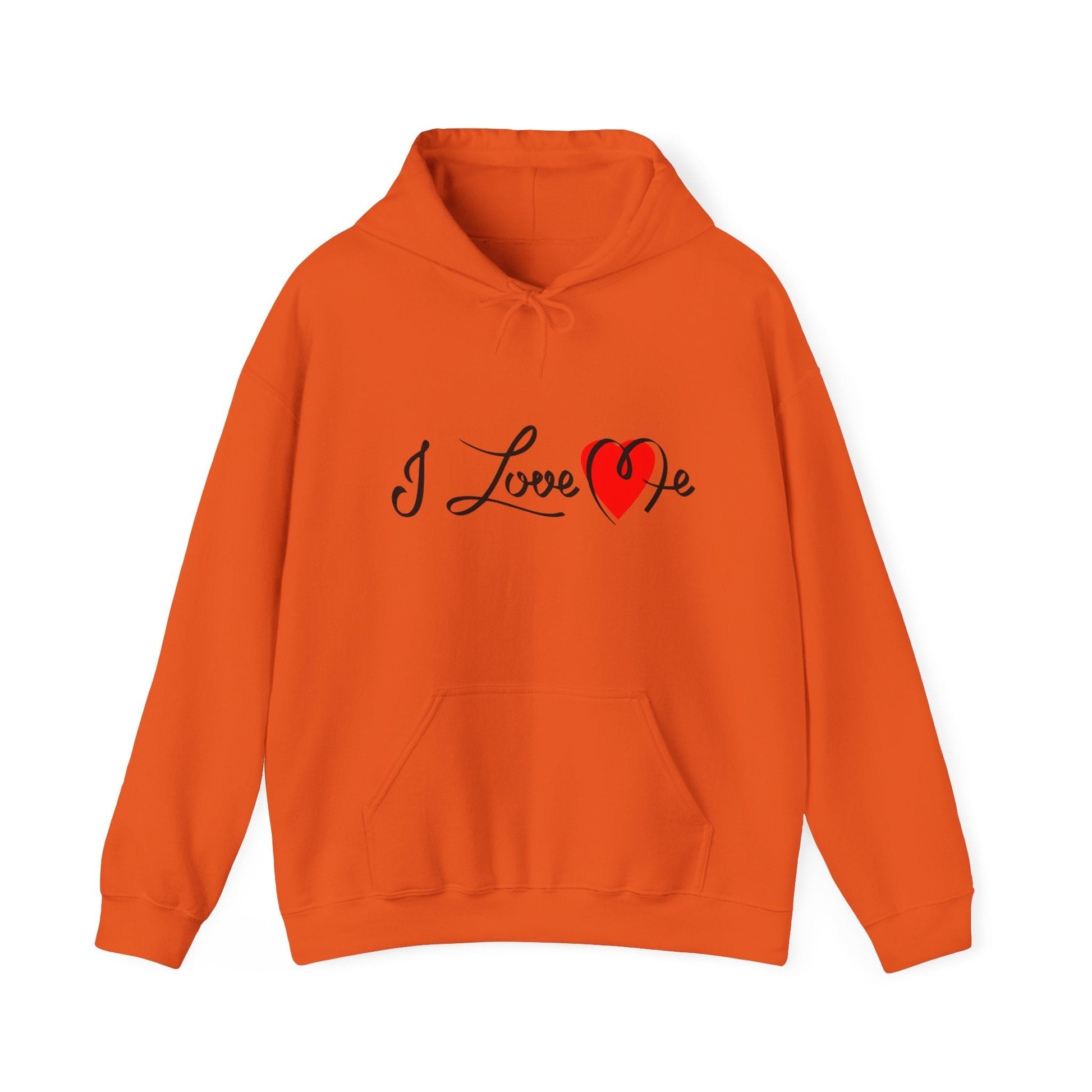 I Love Me Unisex Heavy Blend™ Hooded Sweatshirt Hoodie Printify Orange S 