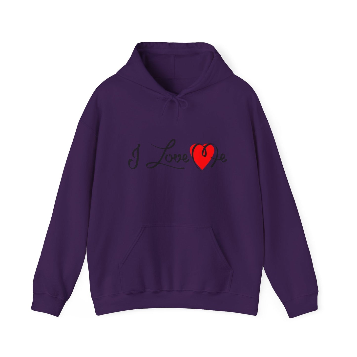 I Love Me Unisex Heavy Blend™ Hooded Sweatshirt Hoodie Printify Purple S 