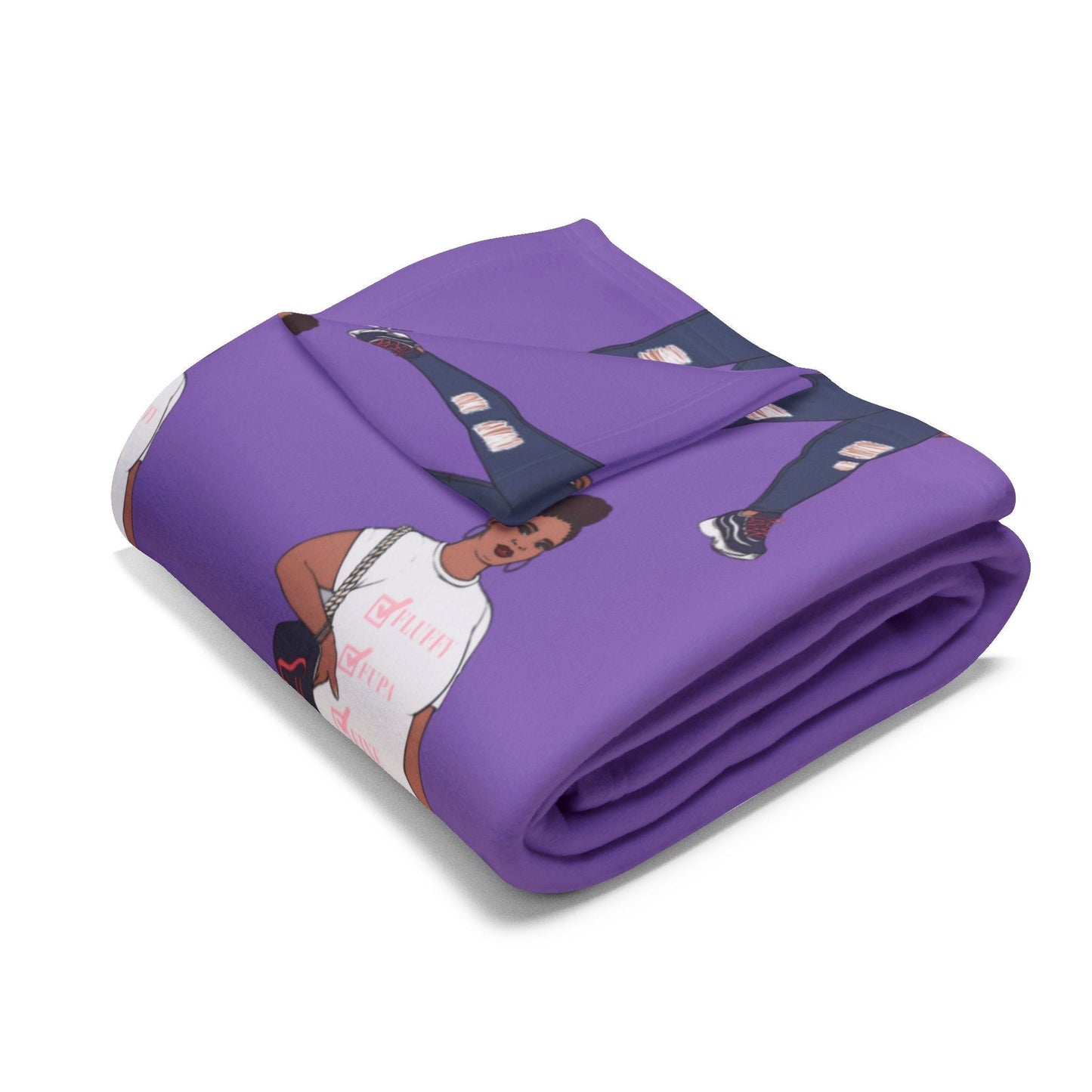 Jana Fleece Blanket - Show Off Your Fluff Collection featuring Plus Size Fluffy Girl Community Home Decor Printify 