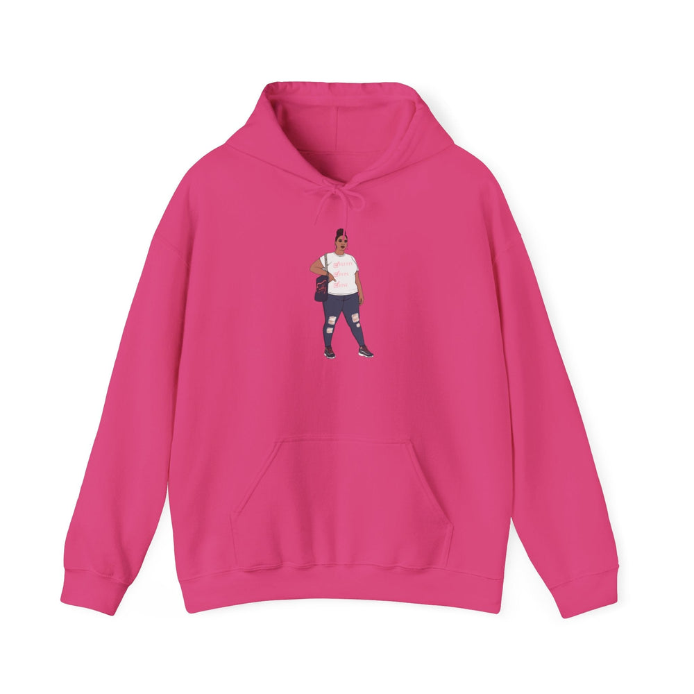 Jana Small-5xl Plus Size Model Caricature Hoodie Sweatshirt Hoodie Printify Heliconia S 