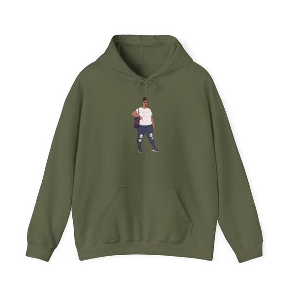 Jana Small-5xl Plus Size Model Caricature Hoodie Sweatshirt Hoodie Printify Military Green S 