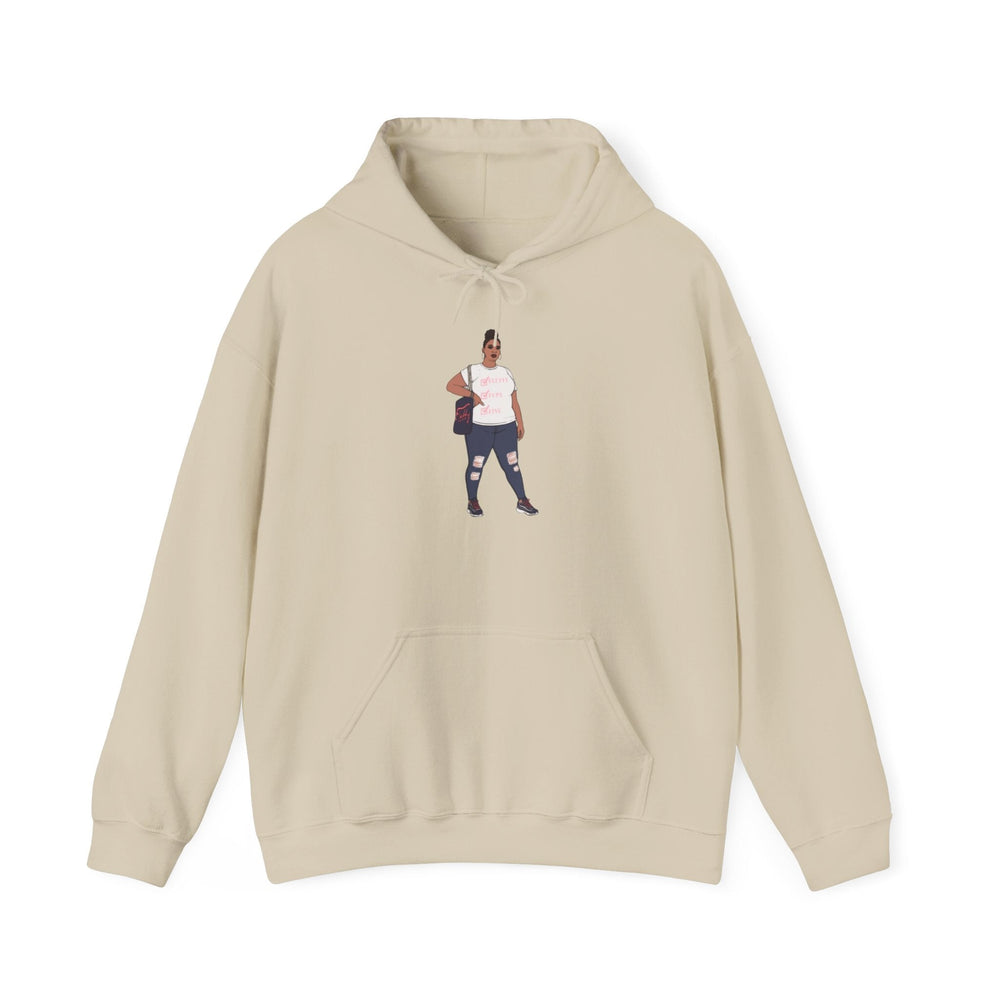 Jana Small-5xl Plus Size Model Caricature Hoodie Sweatshirt Hoodie Printify Sand S 