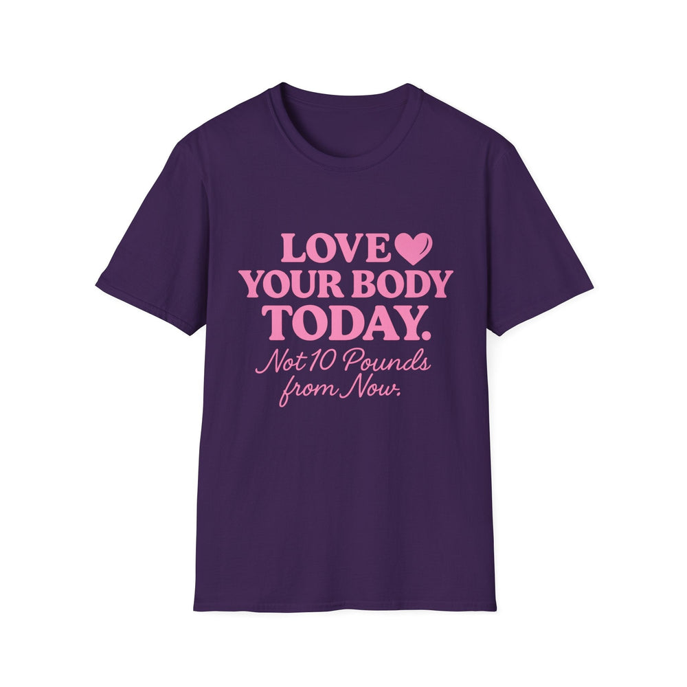 Love Your Body Today Body Positive Plus Size T-Shirt T-Shirt Printify S Purple 