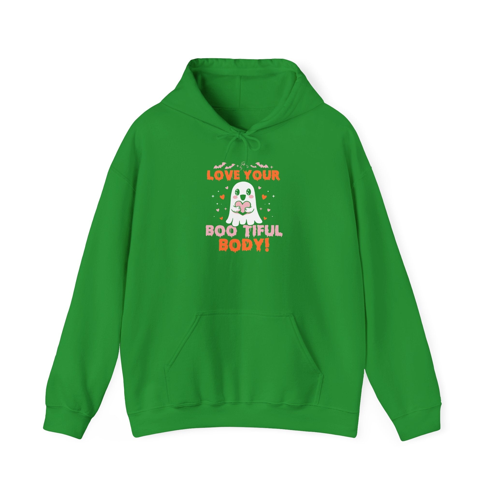 Love Your Boo-tiful Body Halloween Self-Love Hooded Sweatshirt Hoodie Printify S Irish Green 