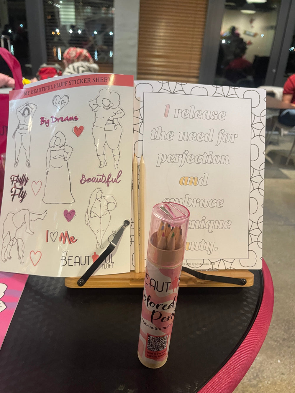Plus Size Coloring Book Set with Affirmation Stickers and Coloring Pencils – My Beautiful Canvas Gift Set