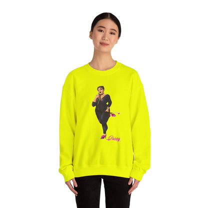 Rasheedah Plus Size Model Crewneck Sweatshirt - Show off Your Fluff Contest Sweatshirt Printify 