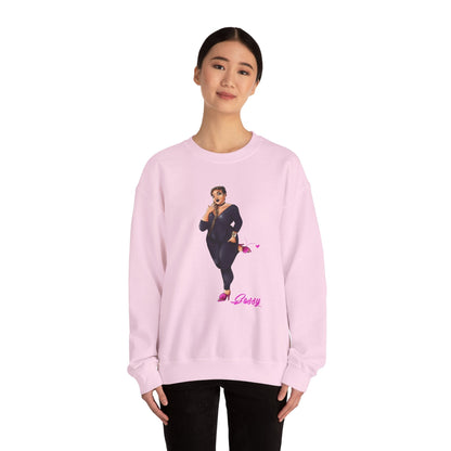 Rasheedah Plus Size Model Crewneck Sweatshirt - Show off Your Fluff Contest Sweatshirt Printify 