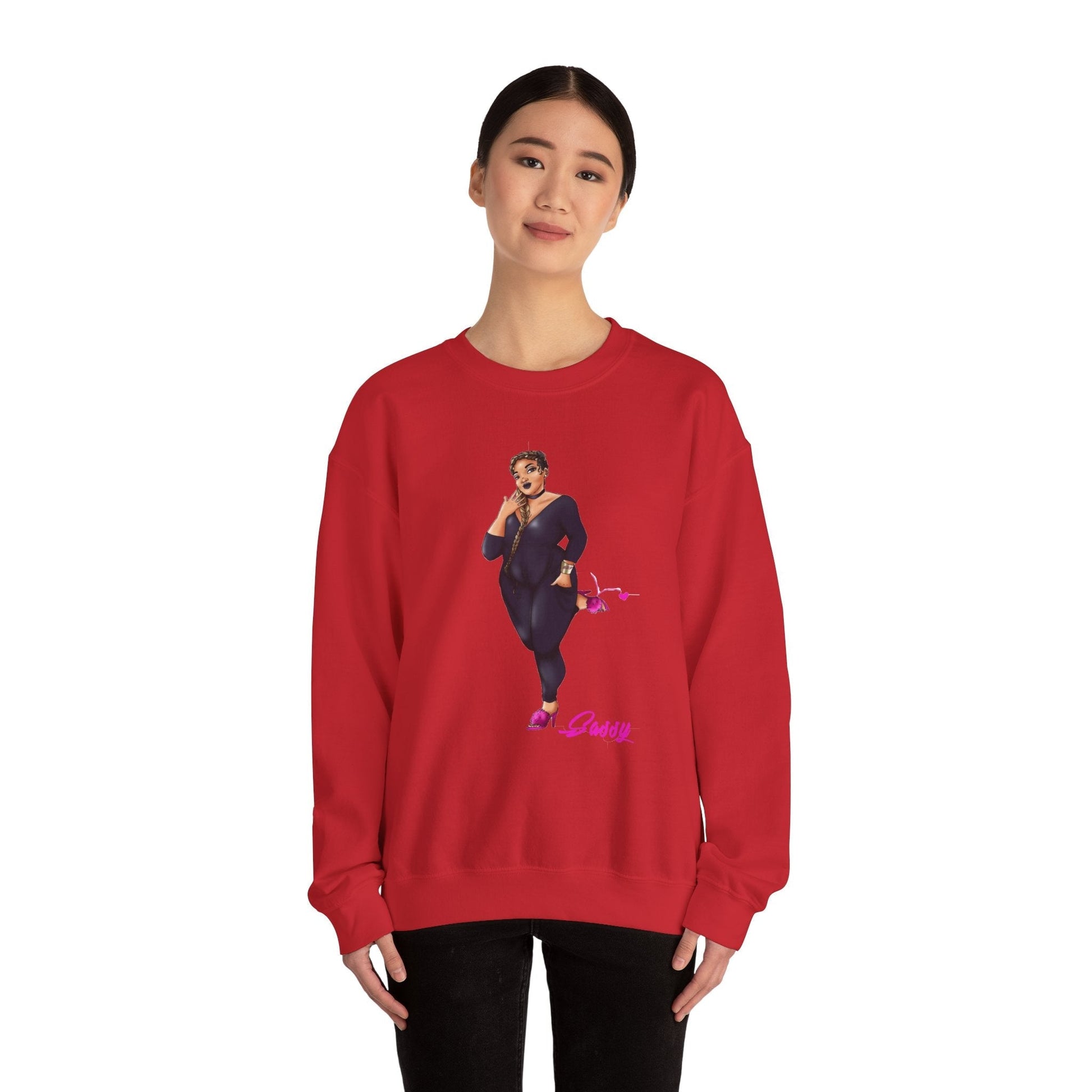 Rasheedah Plus Size Model Crewneck Sweatshirt - Show off Your Fluff Contest Sweatshirt Printify 