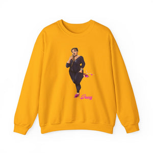 Rasheedah Plus Size Model Crewneck Sweatshirt - Show off Your Fluff Contest Sweatshirt Printify Gold S 