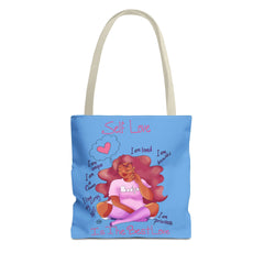 Self Love Tote Bag — Inspirational Affirmation All-Over Print Tote Bags Printify 13" × 13'' Beige 