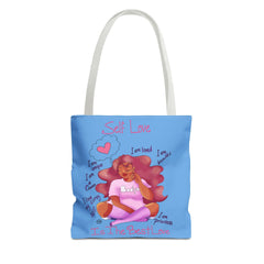 Self Love Tote Bag — Inspirational Affirmation All-Over Print Tote Bags Printify 13" × 13'' White 