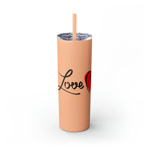 Skinny Tumbler with Straw, 20oz Mug Printify Glossy Glitter Blush 20oz
