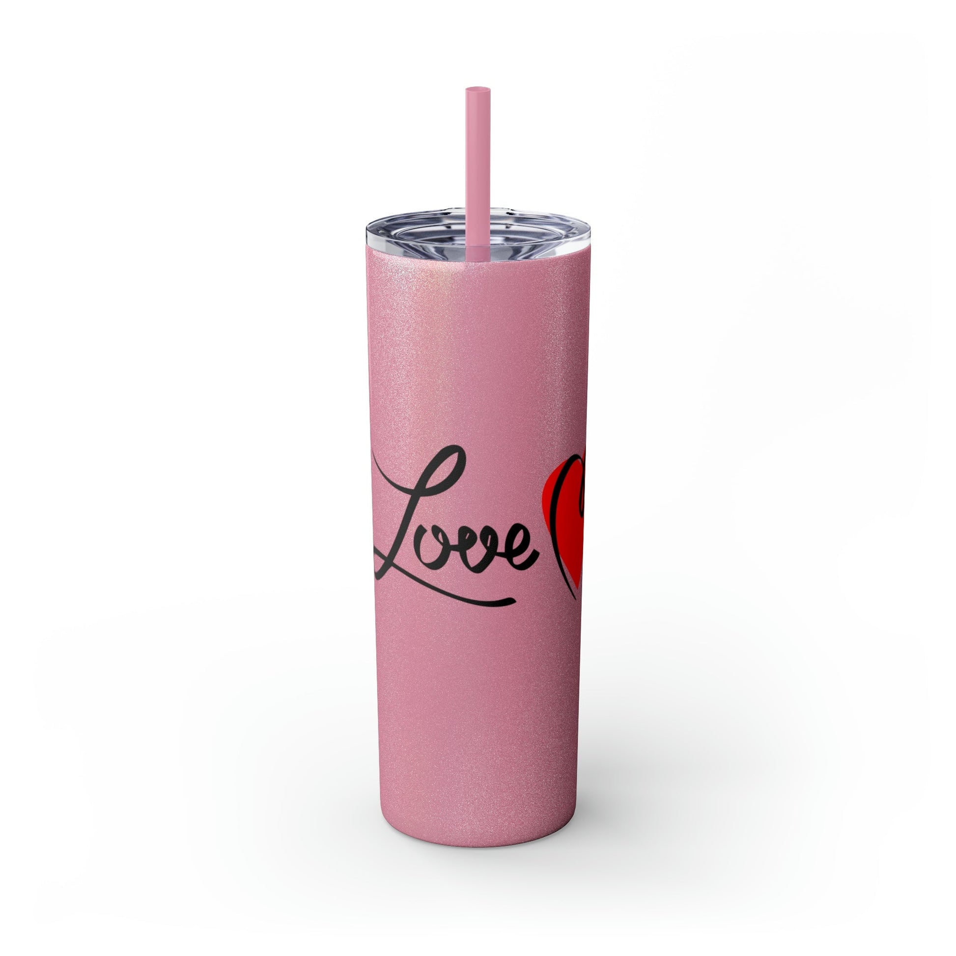 Skinny Tumbler with Straw, 20oz Mug Printify Glossy Glitter Magic Pink 20oz
