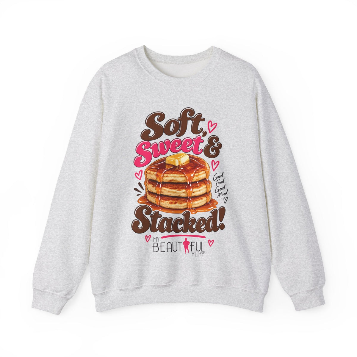 Soft Sweet & Stacked Beautiful Pancake Sweatshirt S-5XL Sweatshirt Printify S Ash 