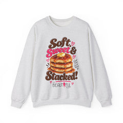 Soft Sweet & Stacked Beautiful Pancake Sweatshirt S-5XL Sweatshirt Printify S Ash 