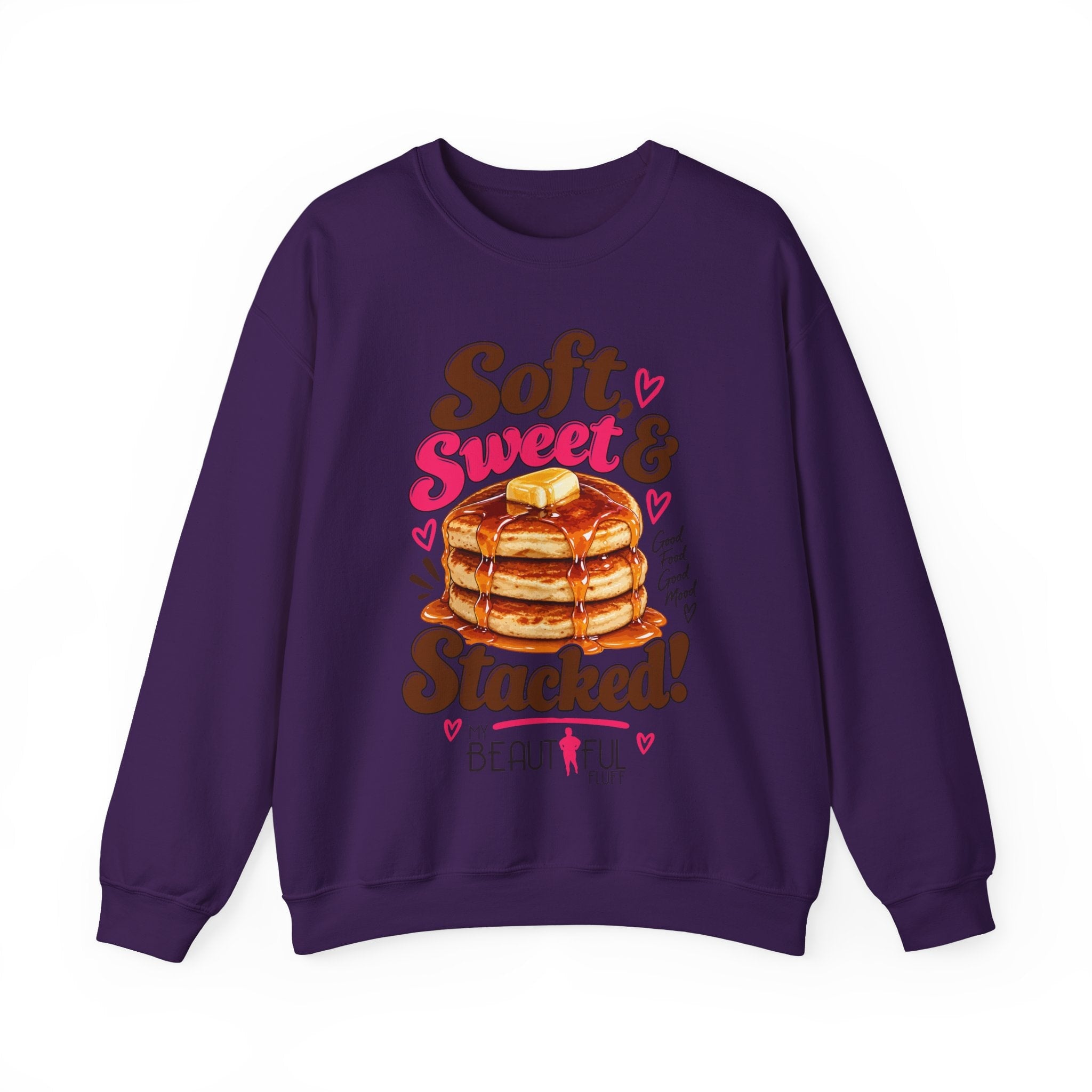 Soft Sweet & Stacked Beautiful Pancake Sweatshirt S-5XL Sweatshirt Printify S Purple 