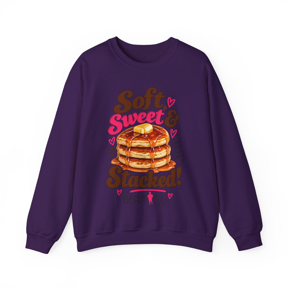 Soft Sweet & Stacked Beautiful Pancake Sweatshirt S-5XL Sweatshirt Printify S Purple 