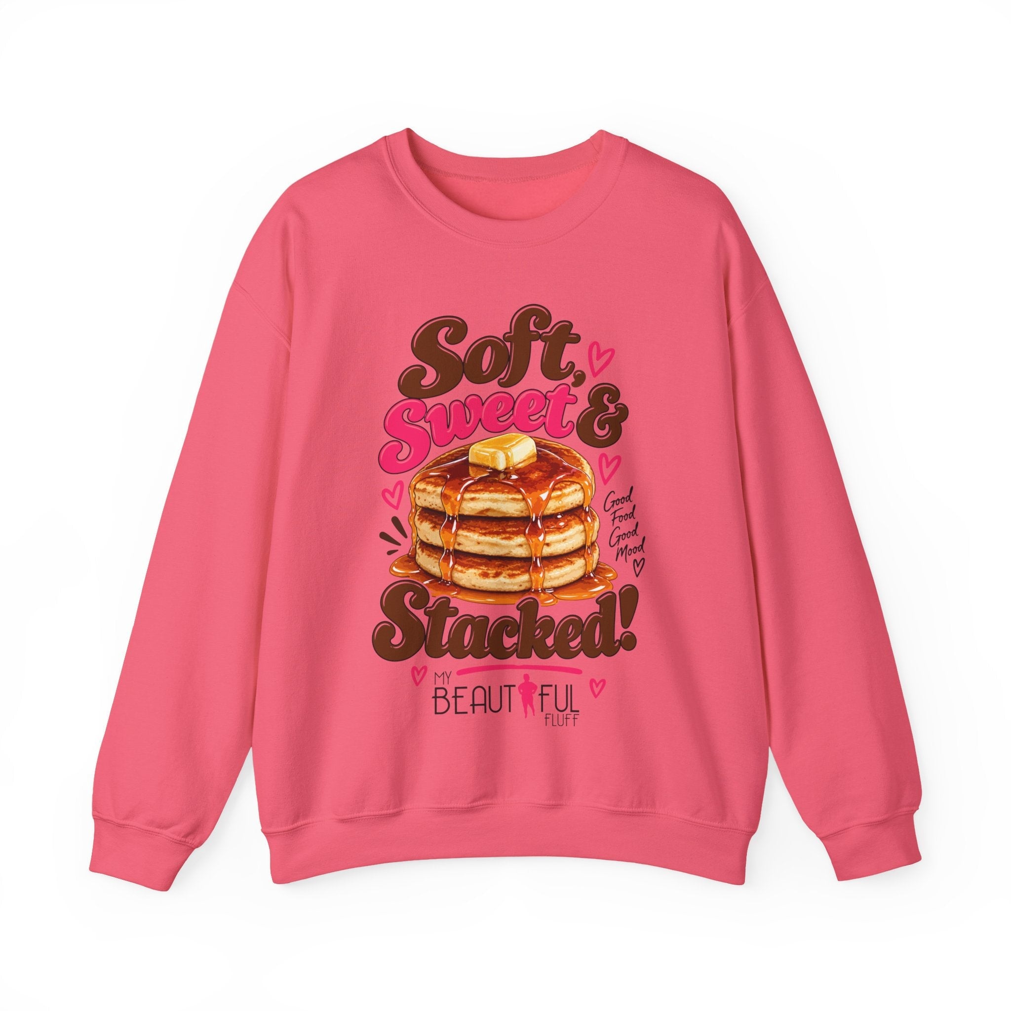 Soft Sweet & Stacked Beautiful Pancake Sweatshirt S-5XL Sweatshirt Printify S Safety Pink 