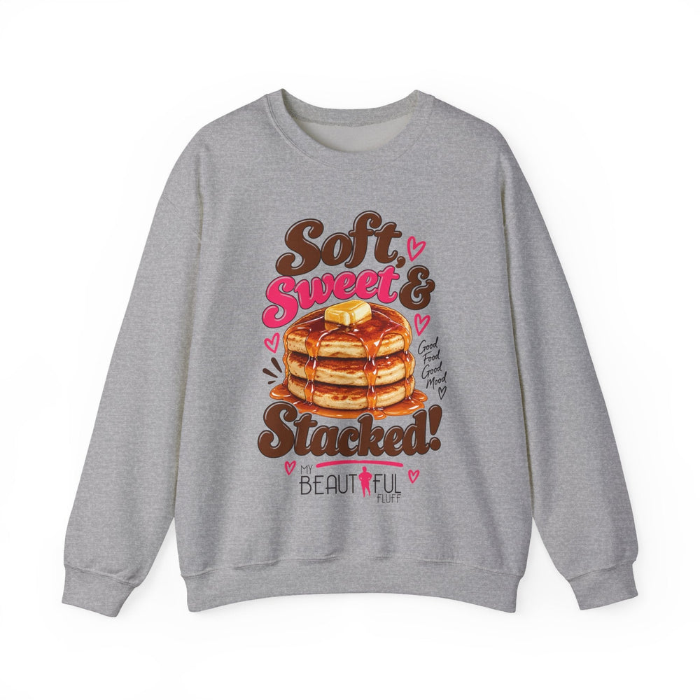 Soft Sweet & Stacked Beautiful Pancake Sweatshirt S-5XL Sweatshirt Printify S Sport Grey 