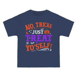 T-Shirt No Ticks Just Treat Yourself Halloween Size 6XL T-Shirt Printify Denim Blue S 