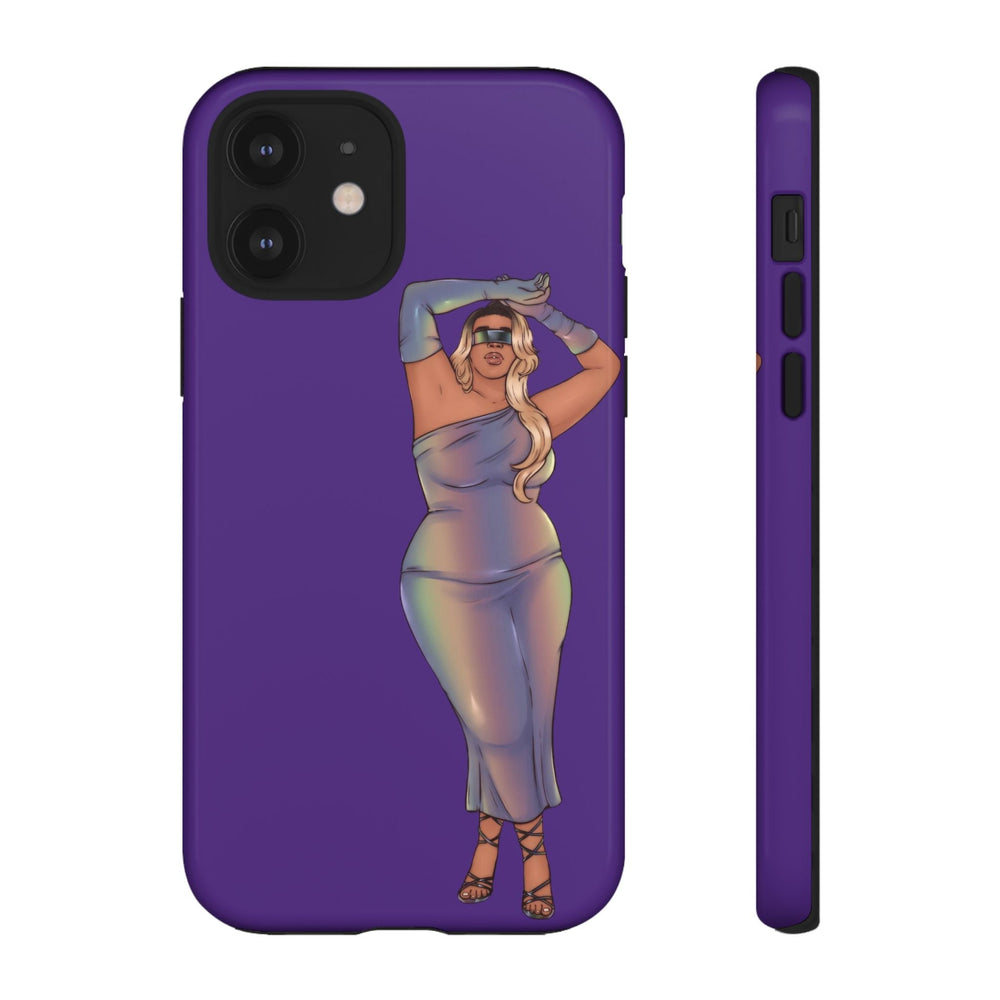 Tough Phone Cases - Show Off Your Fluff Collection with Plus Size Model Tazah Phone Case Printify iPhone 12 Glossy 