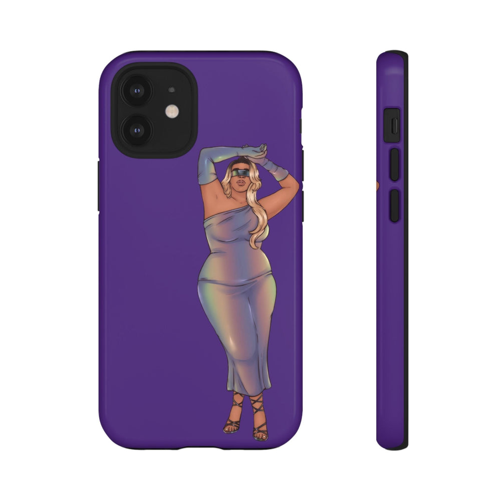 Tough Phone Cases - Show Off Your Fluff Collection with Plus Size Model Tazah Phone Case Printify iPhone 12 Mini Glossy 